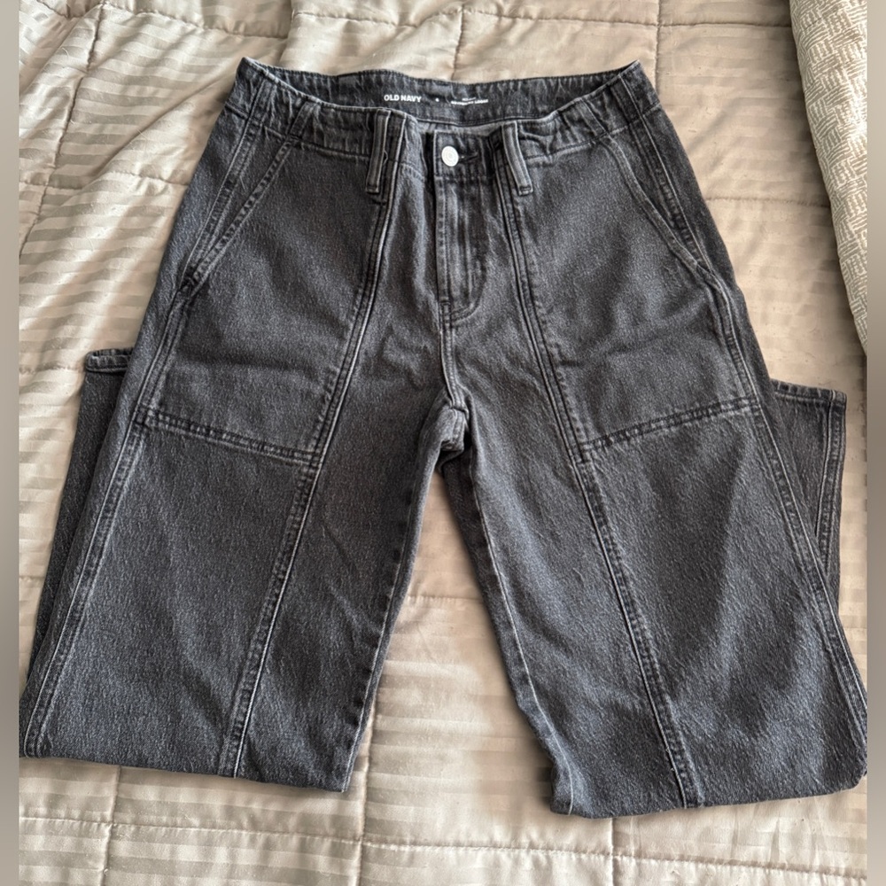 Old Navy Mid Rise Boyfriend Loose Utility Jeans